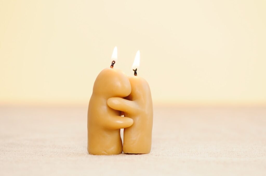 two brown candles